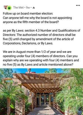 This law firm has advised the HOA board to only select "their" people.