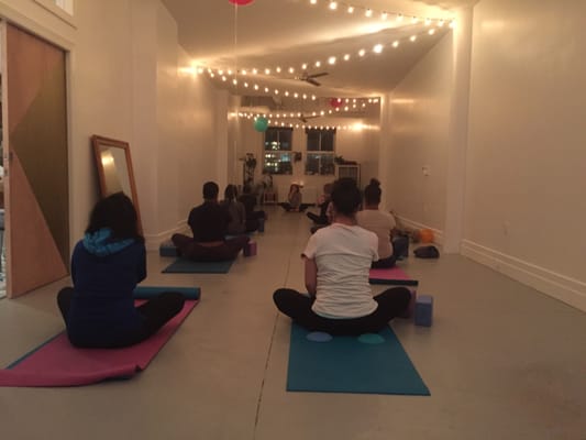 Practicing Alternative Nostril Breathing technique in our Pre/postnatal class