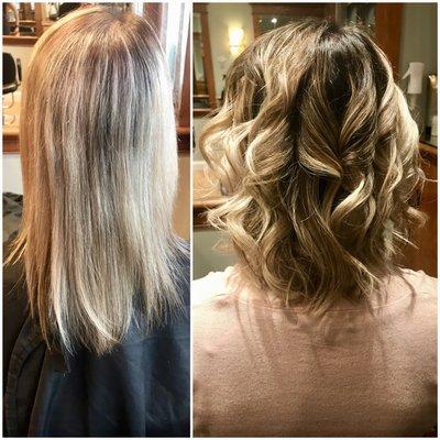 Before & after balayage