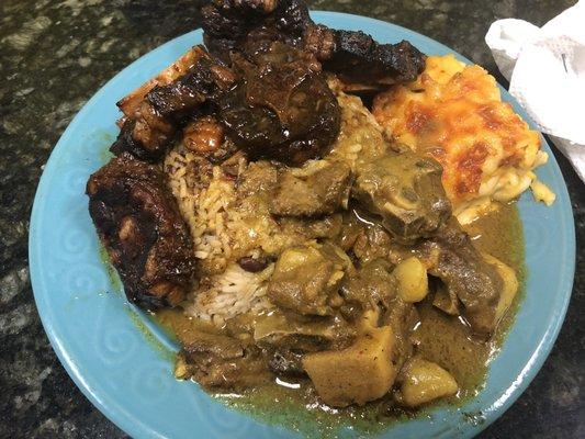 Oxtail and curry goat