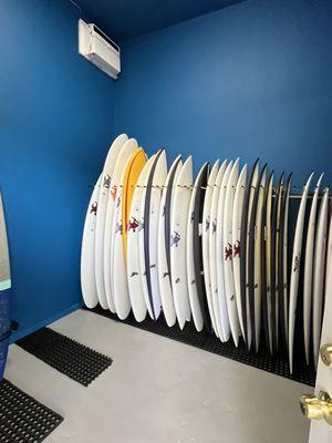 Super cool surfboard room