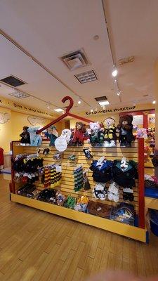 Interior of store and bear accessories.