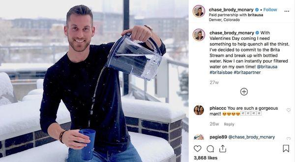 Chase Brody in a recent influencer marketing campaign