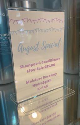 Liter sale for the month of August! $55 for shampoo & conditioner!!