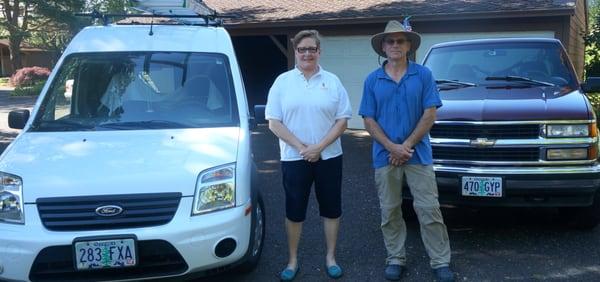 Kleen Biz owner Sue Lewis with assistant Chris Loper giving our customers the white glove treatment.