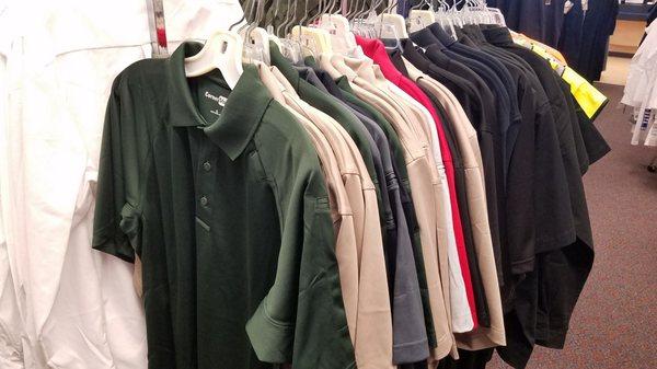 We carry a variery of colors and styles of polo shirts.