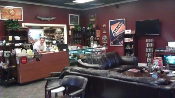 Lounge with Humidor, owner(Seth) in background.