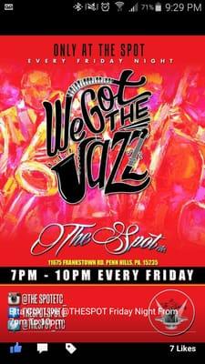 Live Jazz .. Every Friday Night 7-10 pm