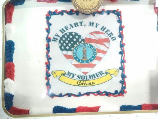 BJ's did it again. My niece's going away cake #NationalGuard