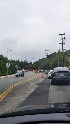 Congratulations on your stupidity Burbank. One lane during rush hour. Wow. Your parents failed you.