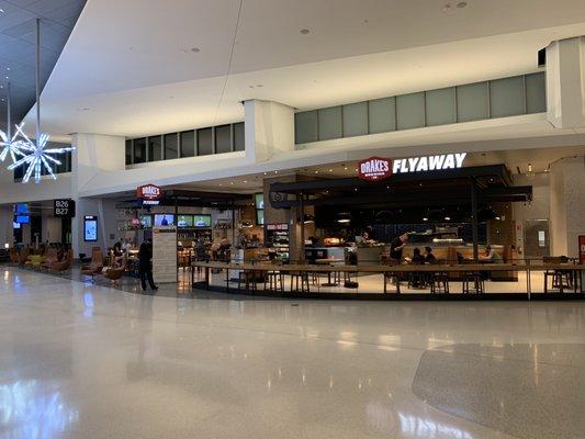 A grand view of the new Drake's Flyaway from the Terminal One hallway.