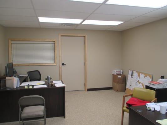 Office space after repairs from fire damage.