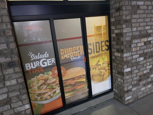 Burger time window decal perforated