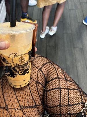 Thai tea with boba