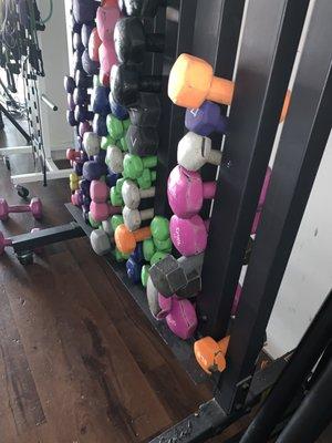 Wear and tear on all of the outdated dumbbells