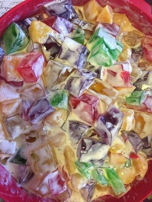 Rainbow jello salad