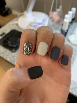 Five colors gel nails - matte top coat