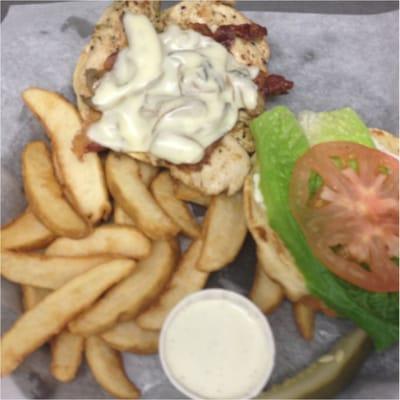 Our classic Chicken Supreme sandwich! Who wouldn't love melted cheese on top of sauteed mushrooms, bacon, and a grilled chicken breast?