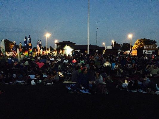 Movie night crowd in Veteran's Park Gift of Wings!