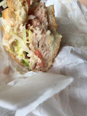 Amazing sandwiches sold here- my turkey lettuce tomato mayo on a roll