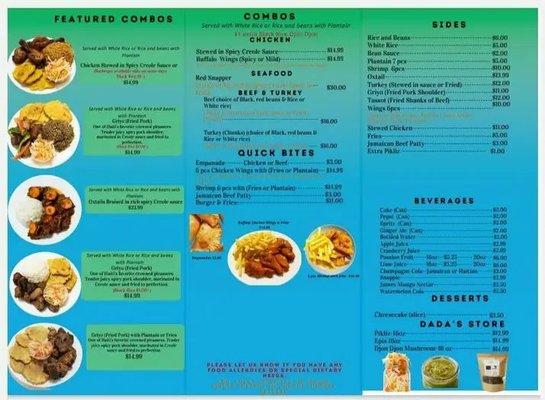 Dada's Kitchen Taste Of The Caribbean * Food Truck Menu Inside