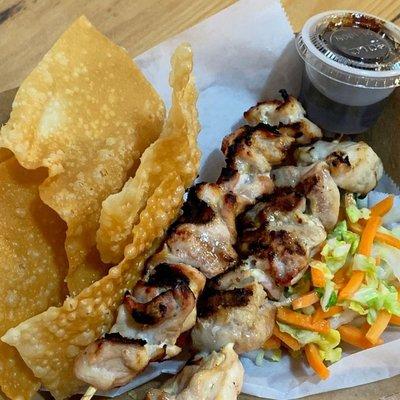 Grilled chicken skewers