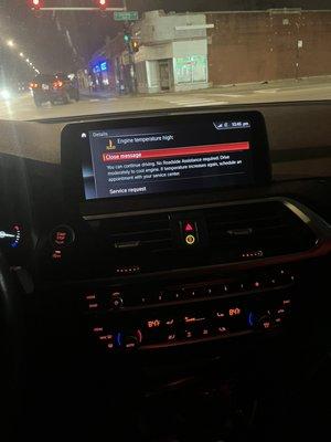 Warning message on newly purchased bmw from kingdom