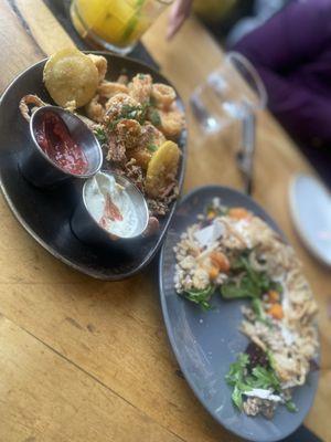 Fritto Misto and warm salad