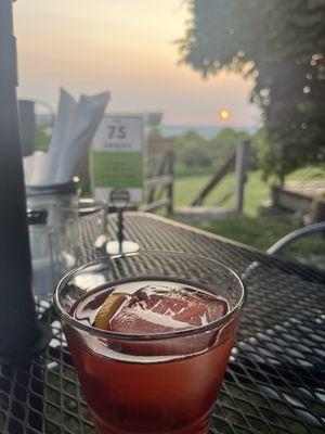 Negroni and sunset