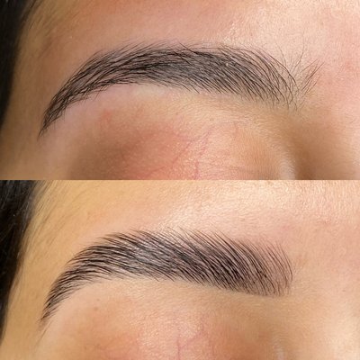 Brows before & after lamination