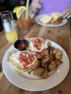 A little island breakfast with a mimosa