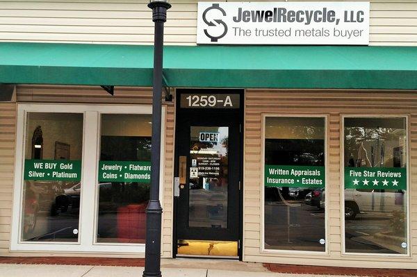 Located in JewelRecycle at Saltbox Village in Cary.  Call for an appointment