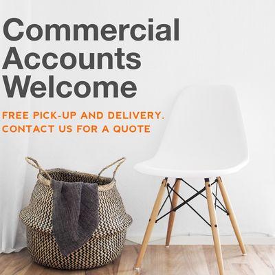 Contact us for a quote!  Commercial accounts get free pick-up & delivery and the ability to pay online