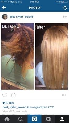 If your hair is damaged by bleach we can put extensions on top to protect your hair until it grows!