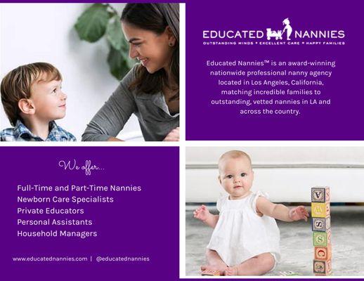 Educated Nannies: An award winning nationwide childcare agency.