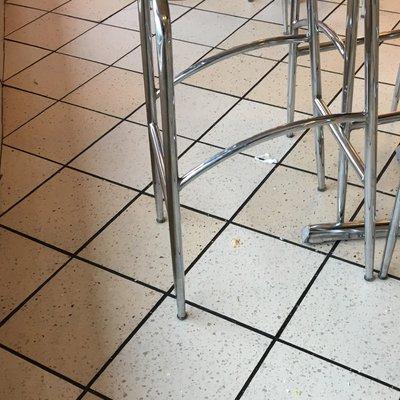 Dirty floors first thing Sunday morning with no customers in dining area. Is it possible nothing was cleaned for a day or two?