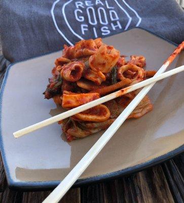 Squid kimchi appetizer or side. TBCC RGF