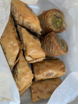 baklava selection -pistachio, walnut, almond