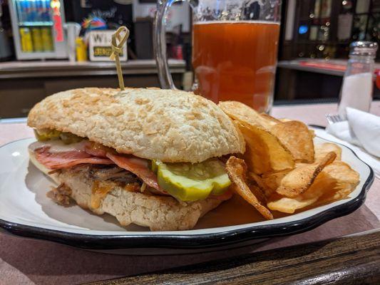 The Cuban, too much bread and the chips are meh (too thick, under seasoned)