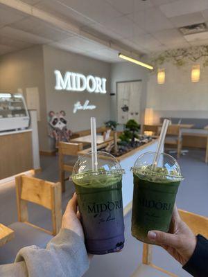 Blueberry matcha, sparkling matcha