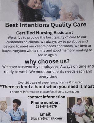 Best Intentions Quality Care