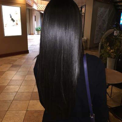 Japanese hair straightening performed with Liscio