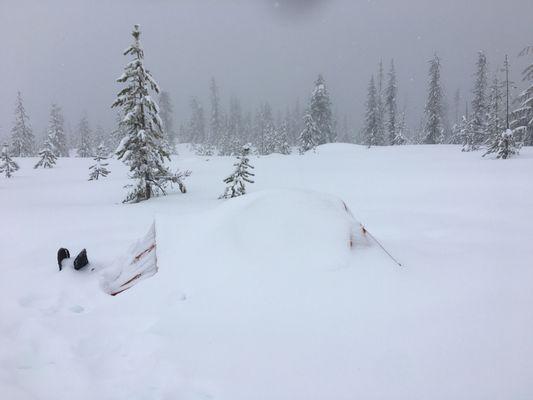 I promise there's a tent under there. Mt. St. Helens.