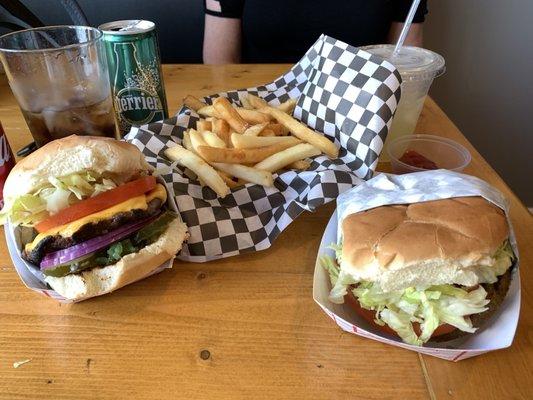 Cheeseburger, Fries, and California Vegan