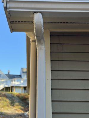 Downspout not aligned