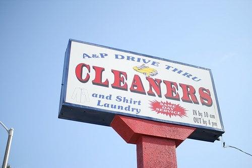 A & P Cleaners Sign