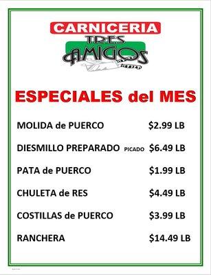 Especiales de carne en mes de Julio 

Meat specials for the month of July