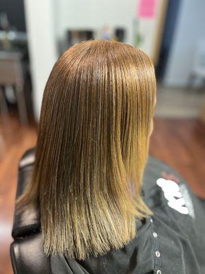 Color with amino acid treatment and trim