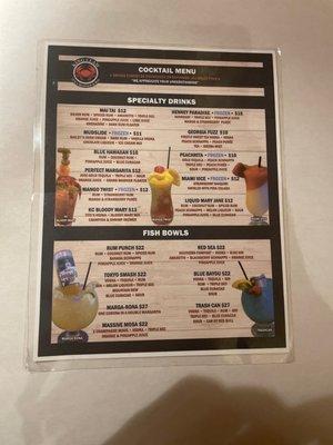 Drink menu