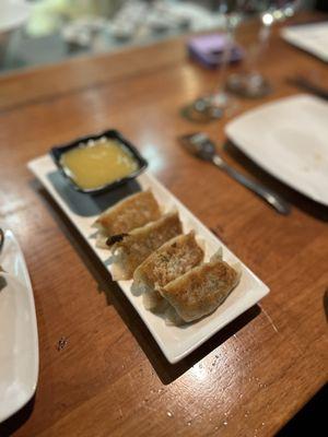 Potstickers, Pork and Ginger Mustard